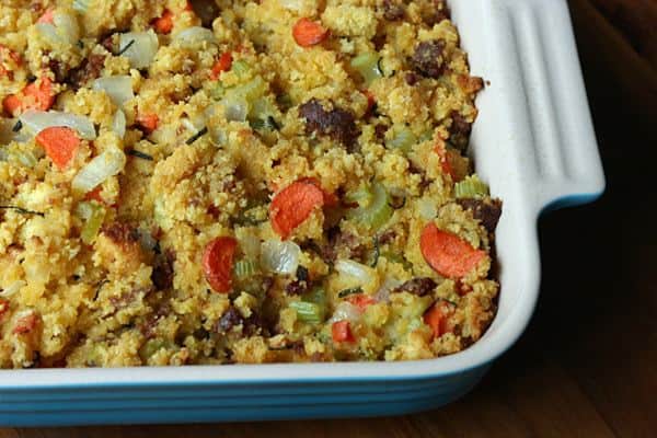 Chorizo Cornbread Stuffing Stetted