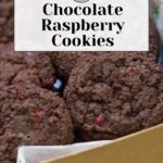 Indulge in a delightful box of chocolate raspberry cookies; the perfect blend of rich cocoa and tangy raspberries awaits you.