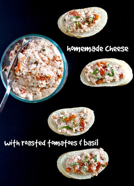 Homemade Cheese - Make homemade cheese with this simple method. Adding seasonal tomatoes and basil make it a summer staple.