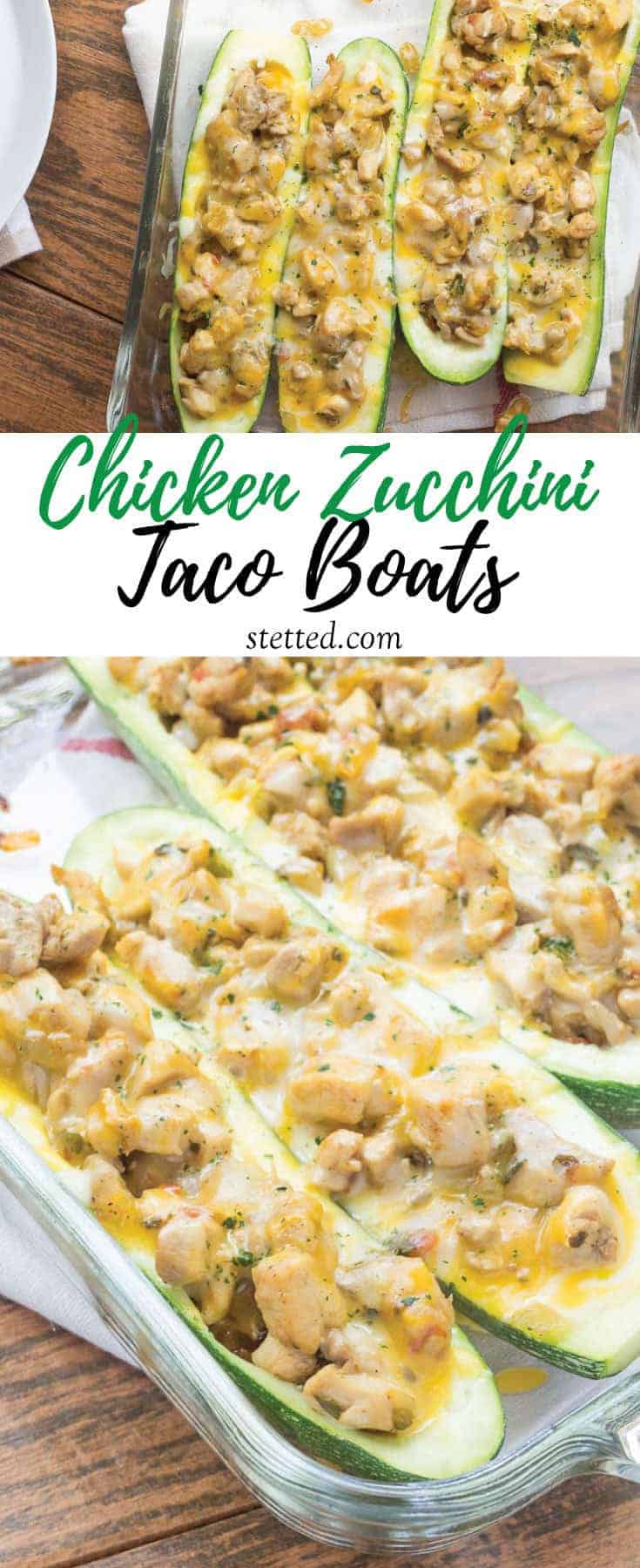 Zucchini Taco Boats with Chicken