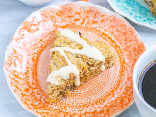 Dishing Out Health - Almond Flour Carrot Cake Scones: a gluten-free,  lower-sugar sweet treat for spring! RECIPE:  https://dishingouthealth.com/almond-flour-carrot-cake-scones/ | Facebook