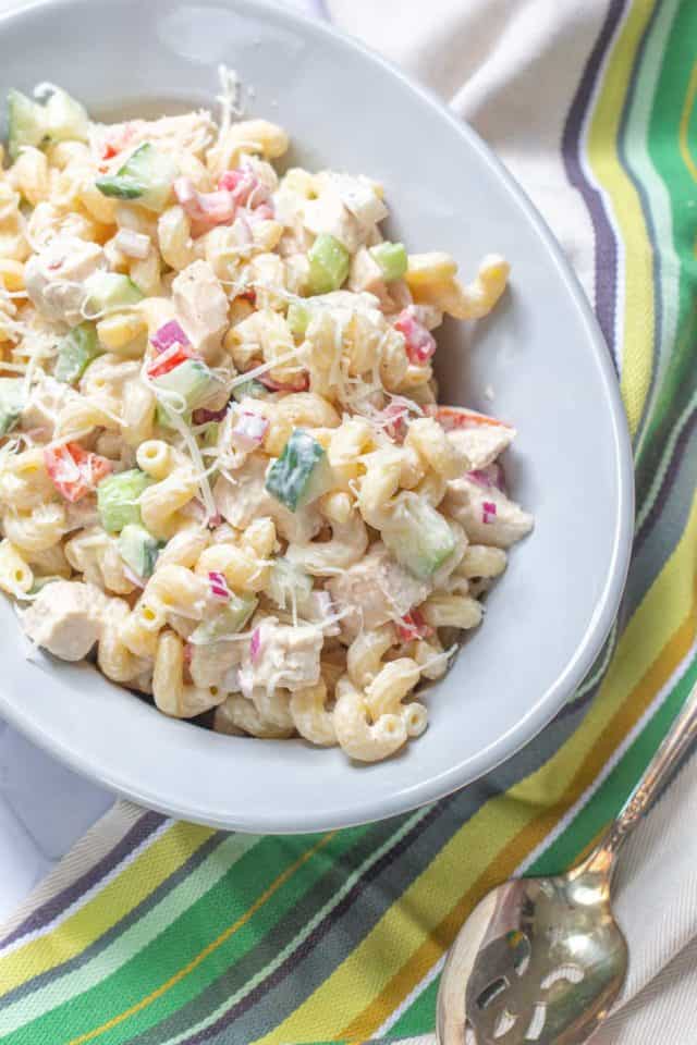 Creamy Balsamic Chicken Pasta Salad - stetted