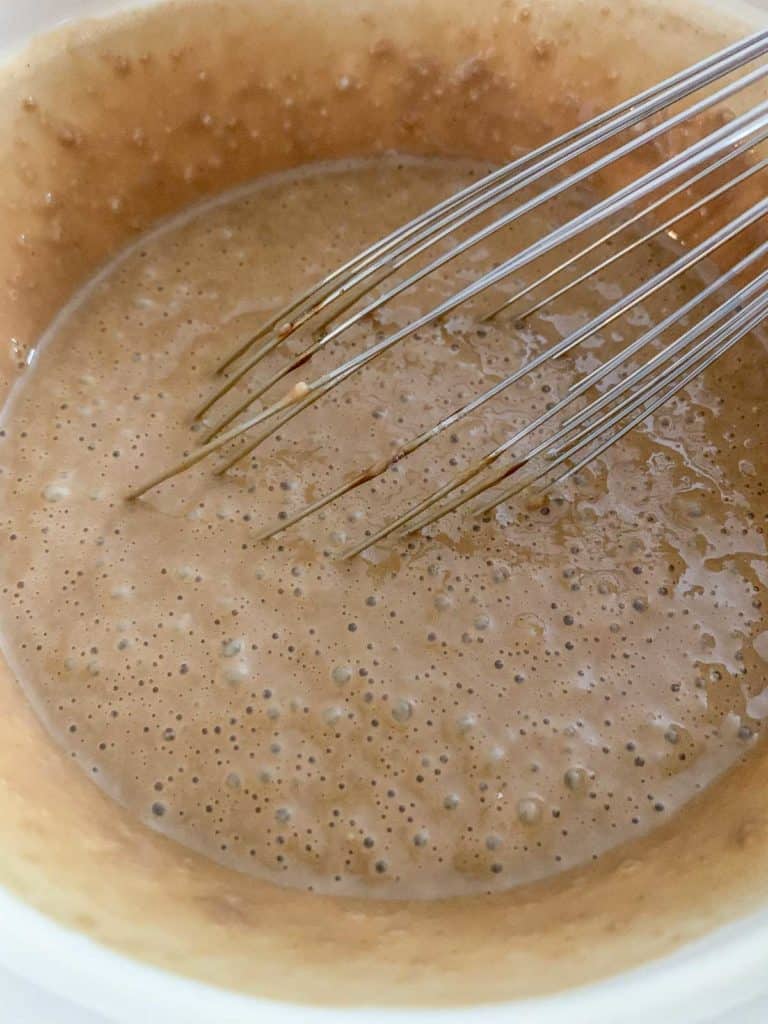 mixed gingerbread pancake batter