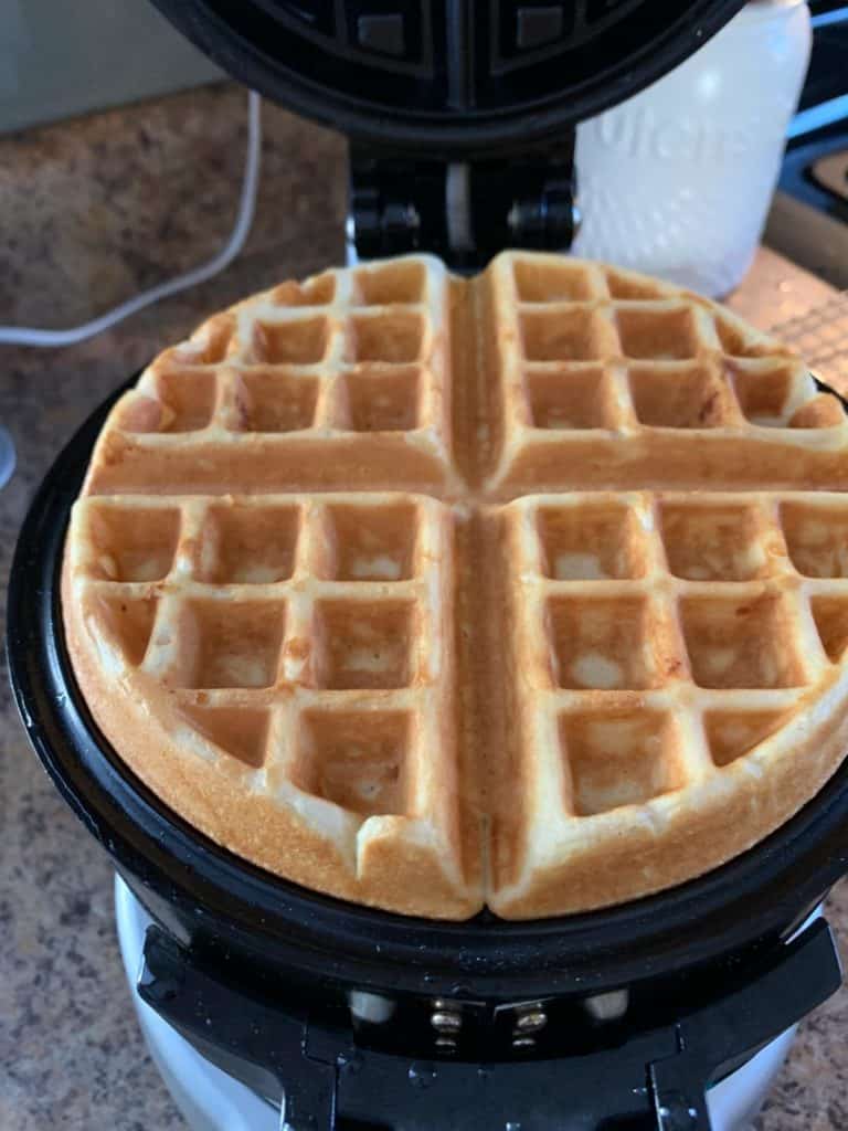 buttermilk waffle in waffle iron