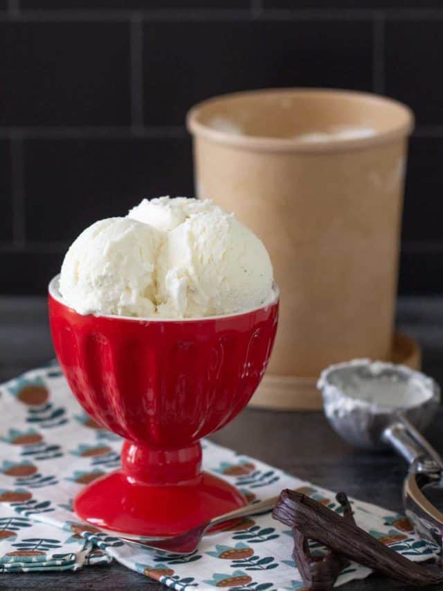 Homemade Vanilla Bean Ice Cream (no eggs!)