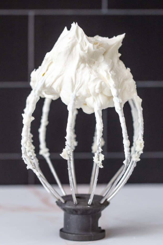 american buttercream on mixer whisk