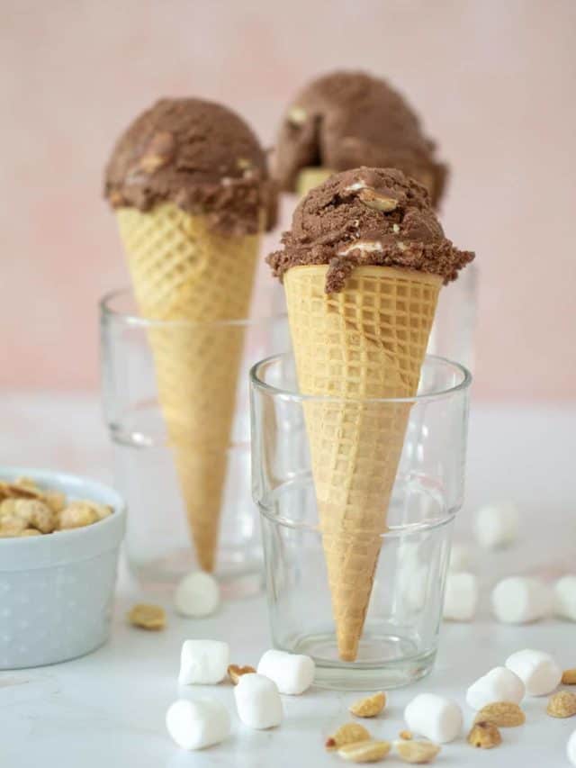 Homemade Rocky Road Ice Cream