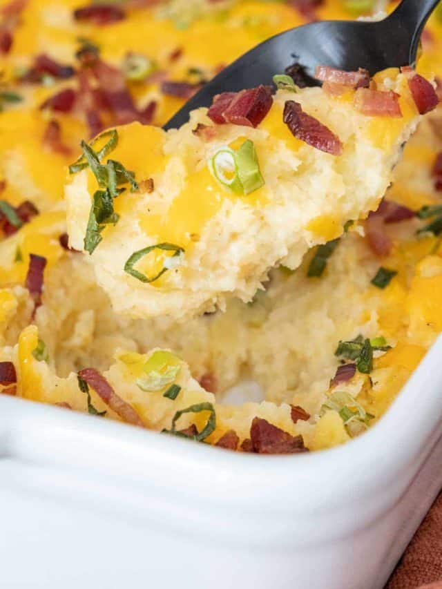 Twice Baked Mashed Potato Casserole