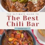 Two bowls of chili, one crowned with cheese and jalapeños, the other brimming with beans and vegetables, showcasing the essence of a perfect chili bar. Discover "The Ultimate Guide to The Best Chili Bar.