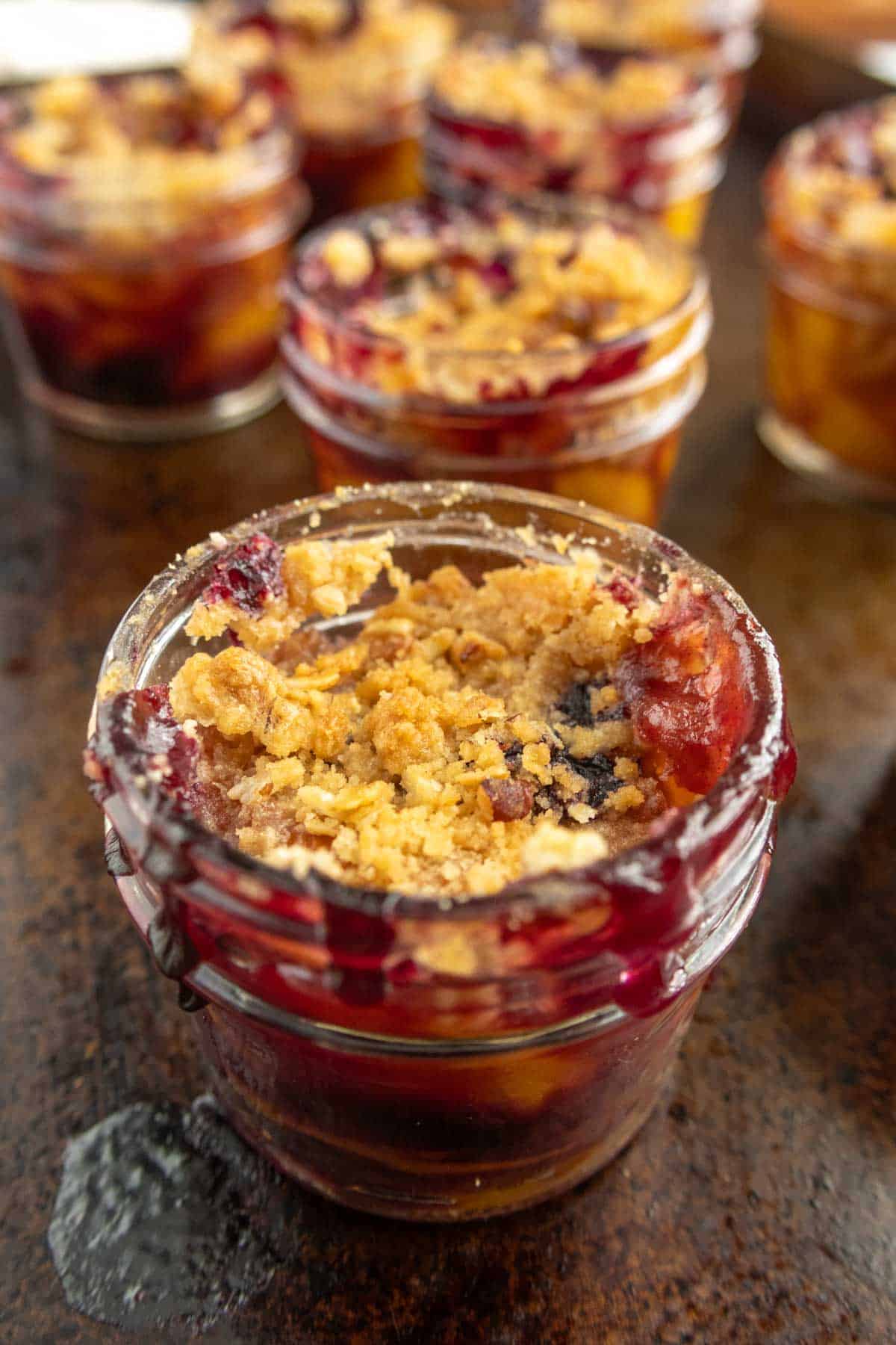 Peach Crisp with Blueberries