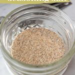 A jar of homemade seasoning salt labeled as a simple DIY blend.