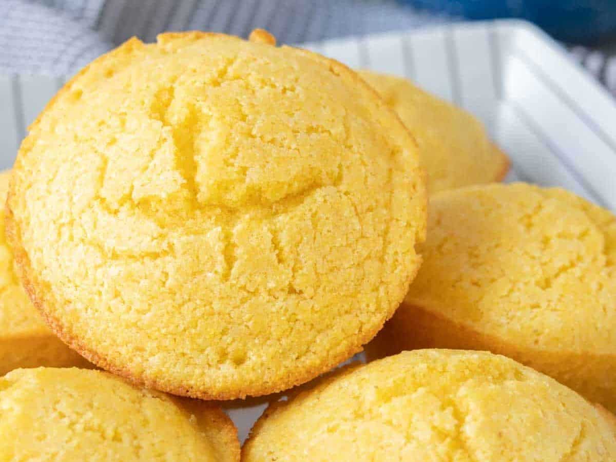 Serving bowl of corn muffins.