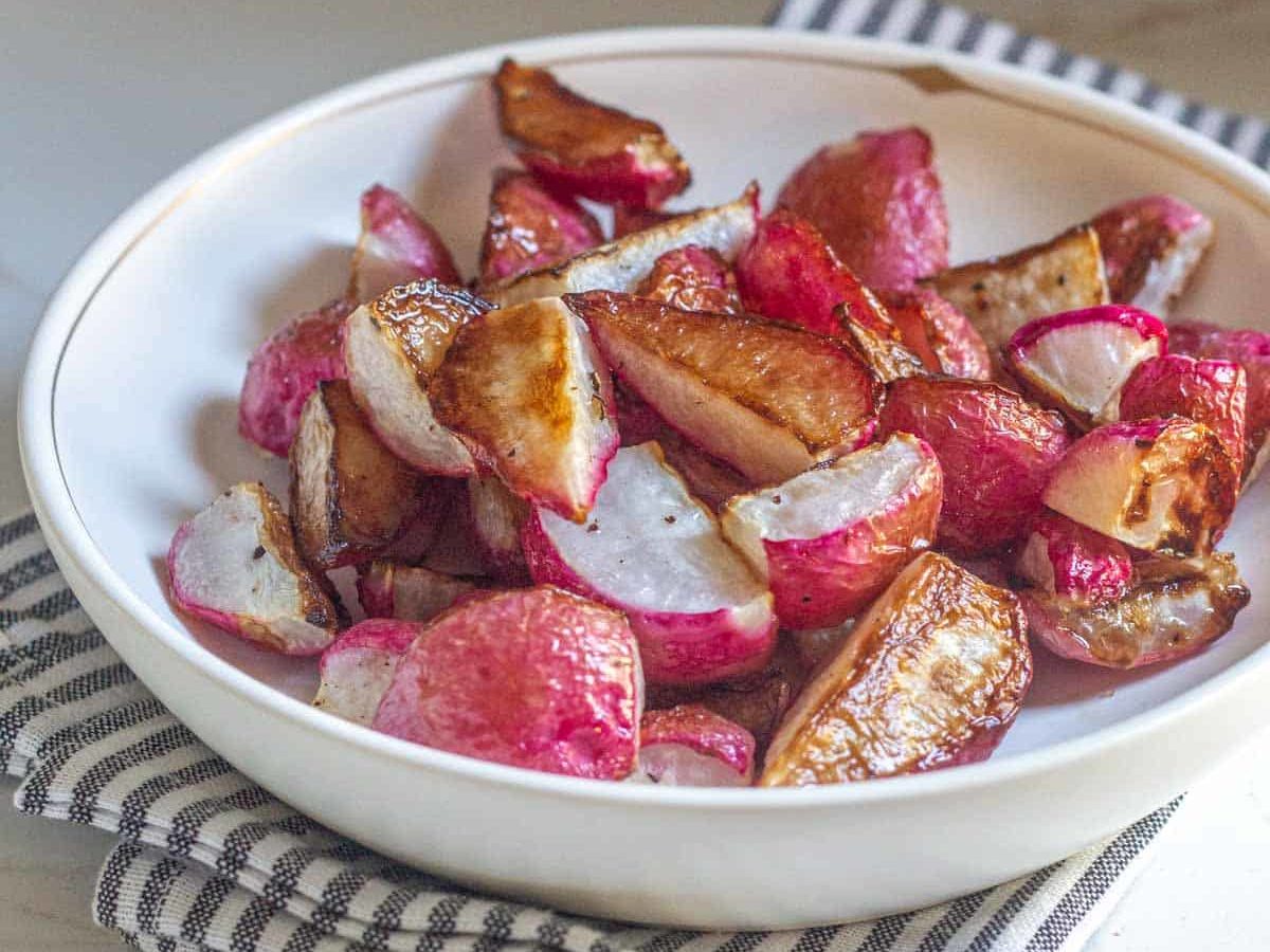 roasted radishes in a bowl