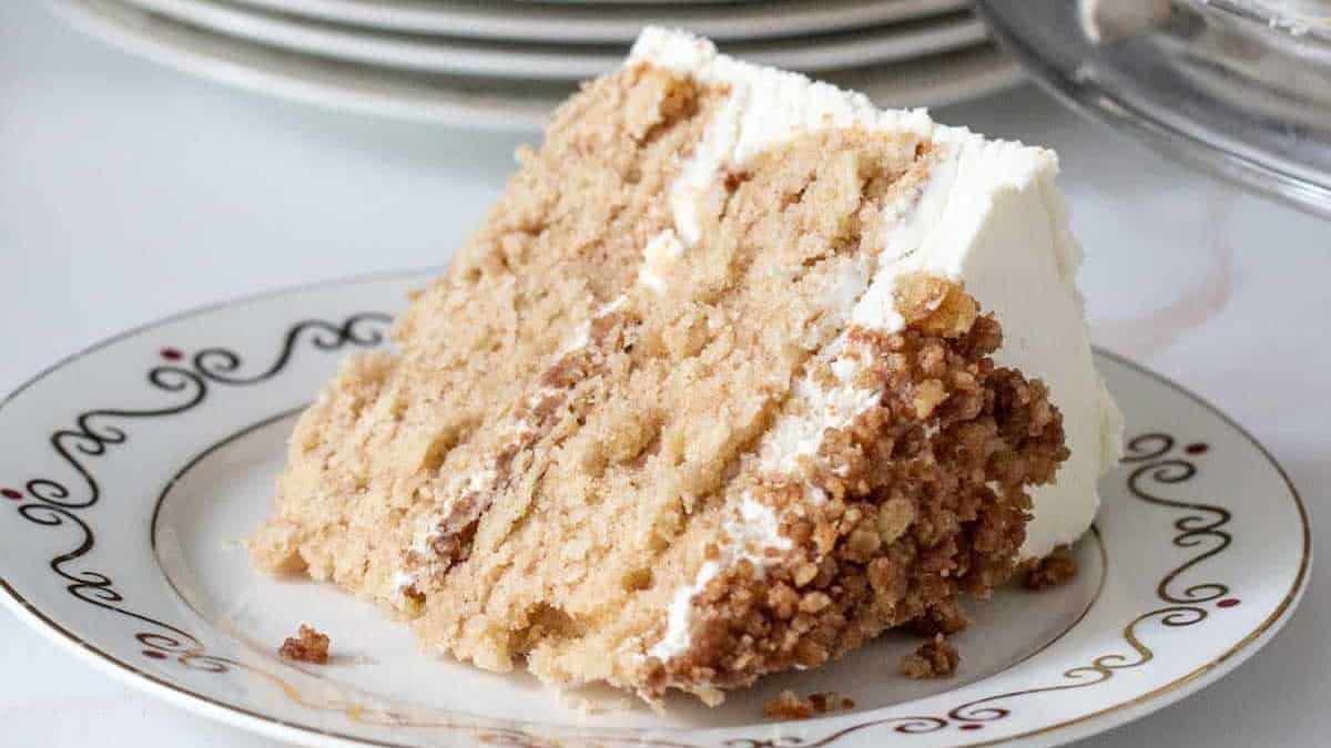 slice of snickerdoodle cake on plate